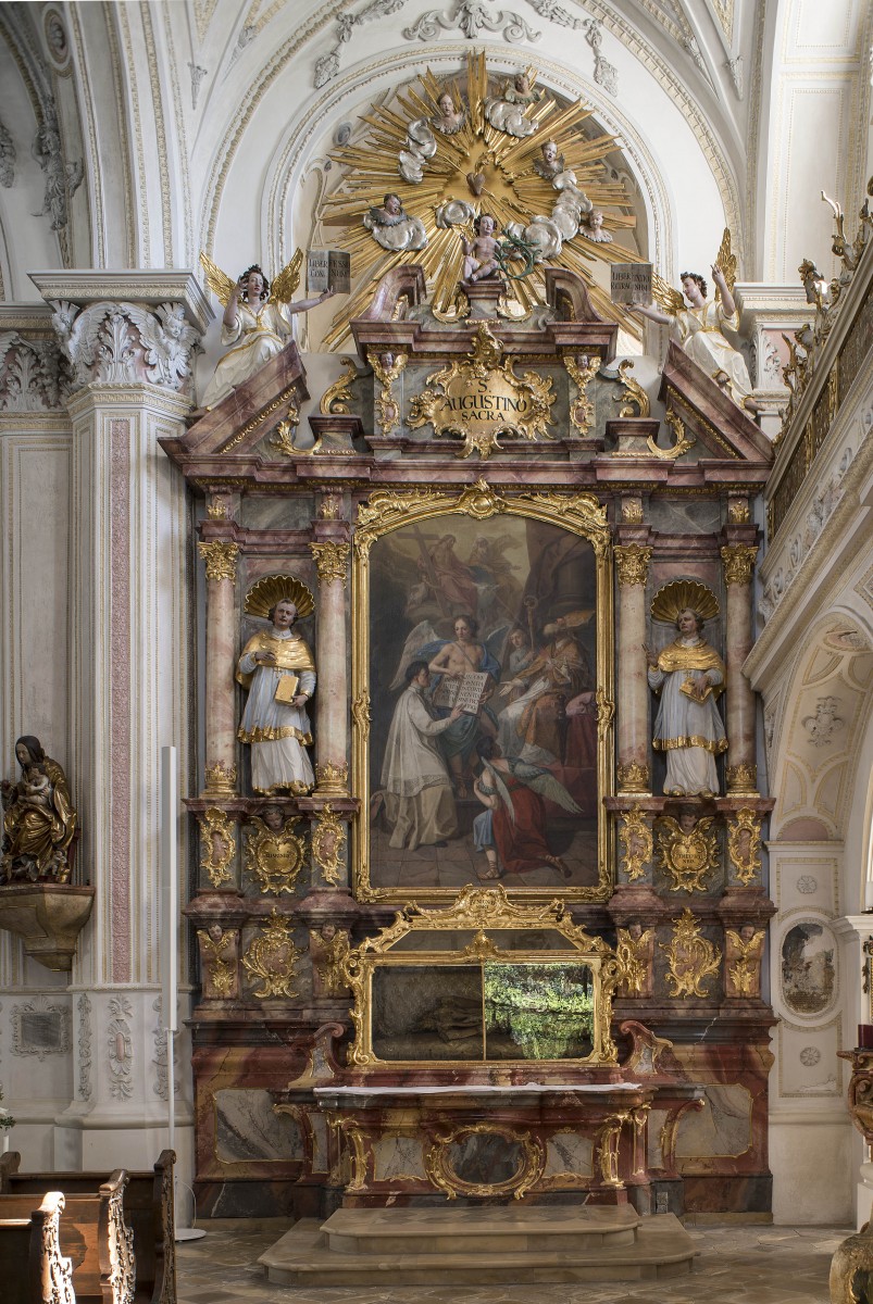 The sidealtar dedicated St Augustinus in the parishchurch Holy-Cross, Polling photo Bavarian State Department of Monuments and Sites Michael Forstner 07.2017