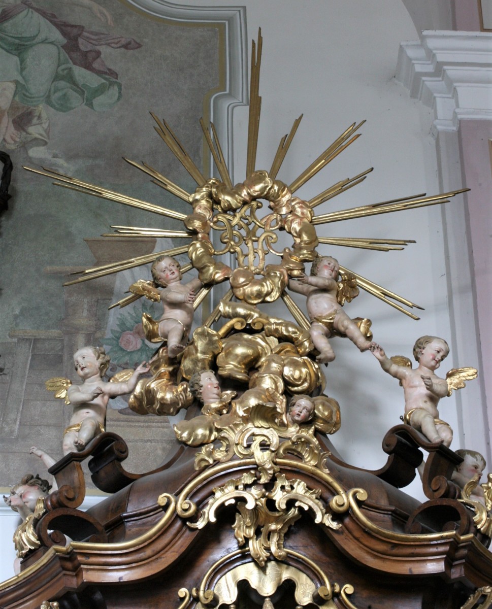 Decoration of the sounding board, pulpit, Maria Lankowitz (photo by Diocesan Museum Graz, Dieter Bacher, 2007)