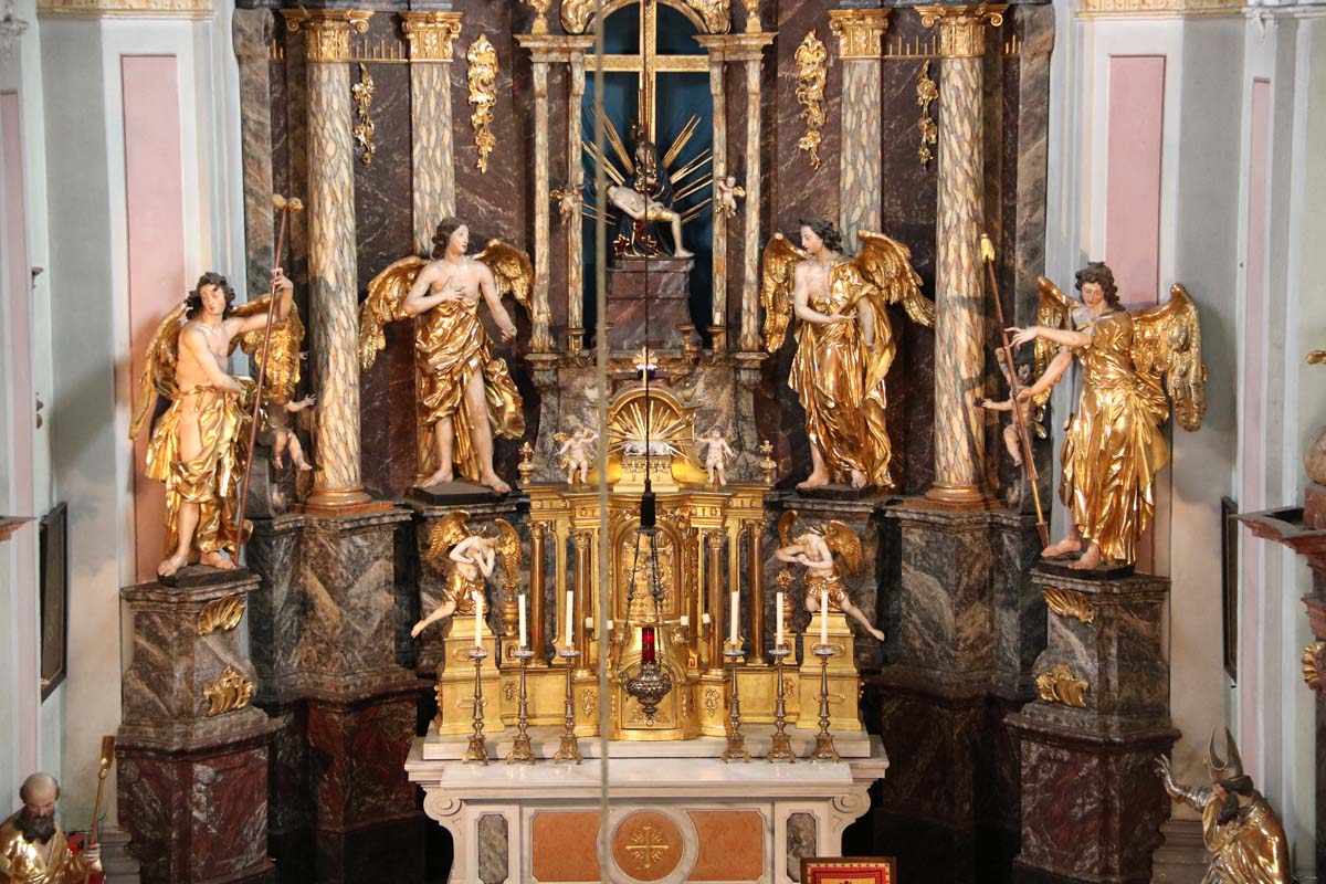 Ehrenhausen, high altar, figures by Philipp Jakob Straub, ca. 1753-1754 (photo by Julia Strobl, 2018)