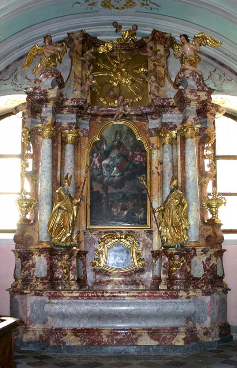 Side altar of St. Narcissus in the collegiate church in Rein (photo by U. Thomann, Restaurierungswerkstätte, 2014)