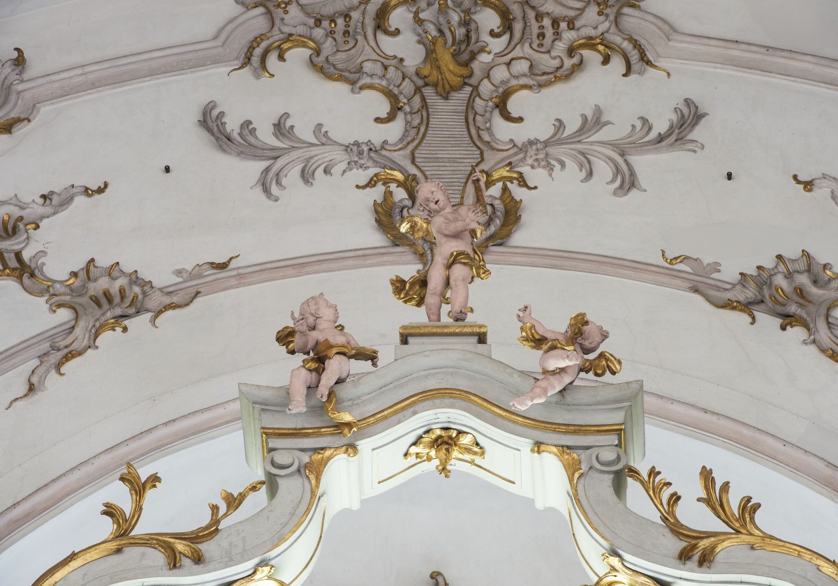 The organ in the parishchurch Assumption of Mary, Dießen photo Bavarian State Department of Monuments and Sites Michael Forstner 08.2017