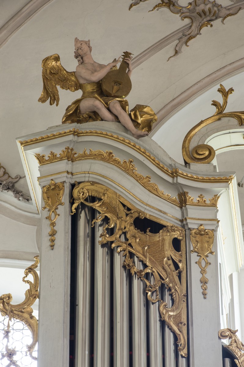 The organ in the parishchurch Assumption of Mary, Dießen photo Bavarian State Department of Monuments and Sites Michael Forstner 08.2017