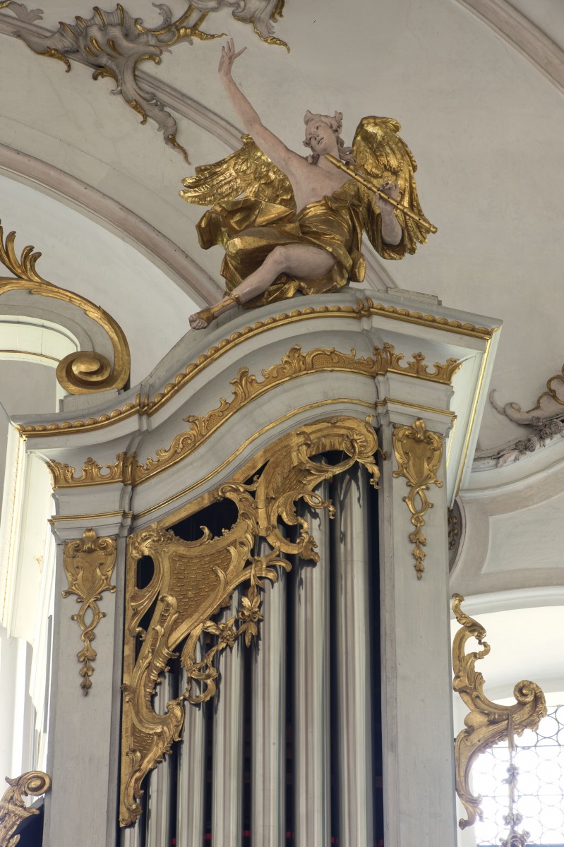 The organ in the parishchurch Assumption of Mary, Dießen photo Bavarian State Department of Monuments and Sites Michael Forstner 08.2017