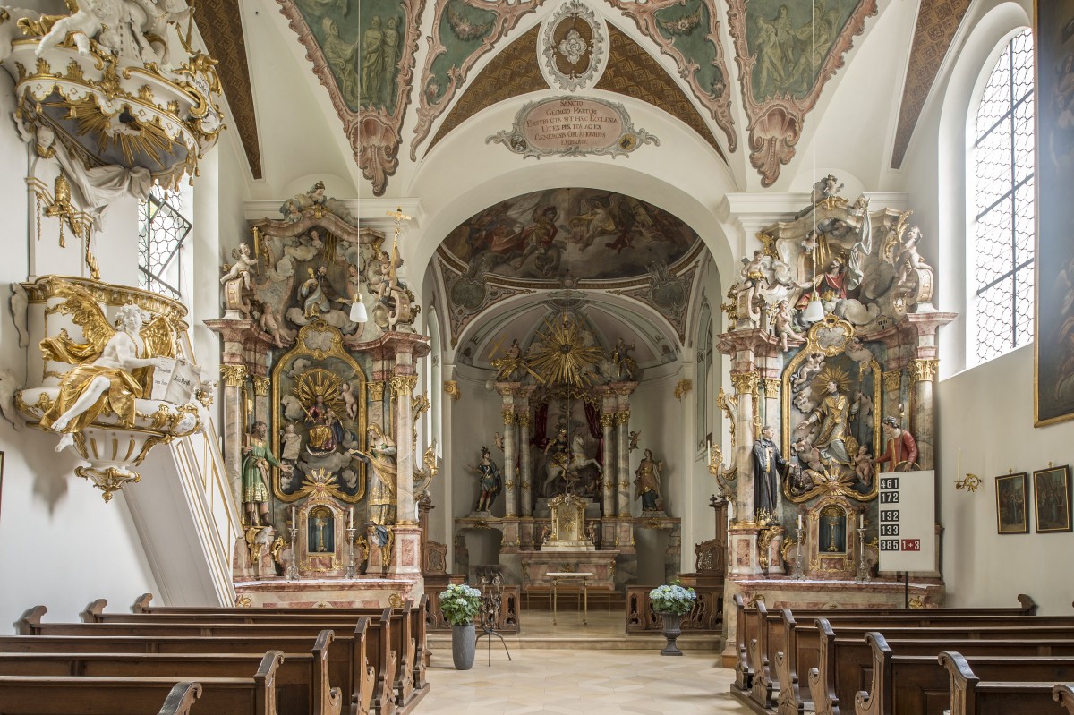 The highaltar of St Georg in the former parishchurch St Georg, Munich-Bogenhausen photo Bavarian Office of Monuments and Sites Michael Forstner 08.2017