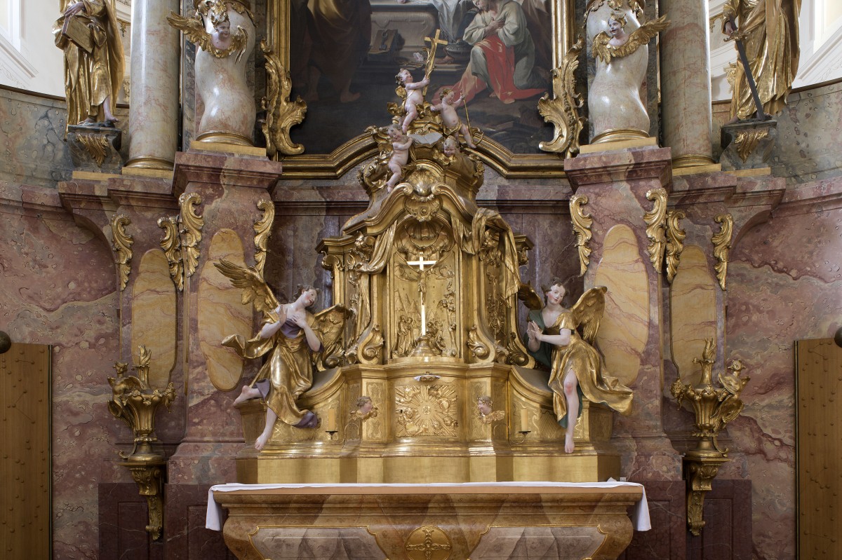Tabernacle of the high altar of the Catholic Parish Church (former Cistercian abbey church) of the Assumption of Mary in Fürstenzell (Bavarian State Department of Monuments and Sites, photo by Michael Forstner, 2017)