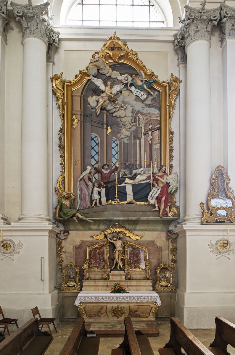 The sidealtar dedicated St Albertus in the Monasterychurch St Theres and St John, Reisach photo Bavarian State Department of Monuments and Sites Michael Forstner 12.2017