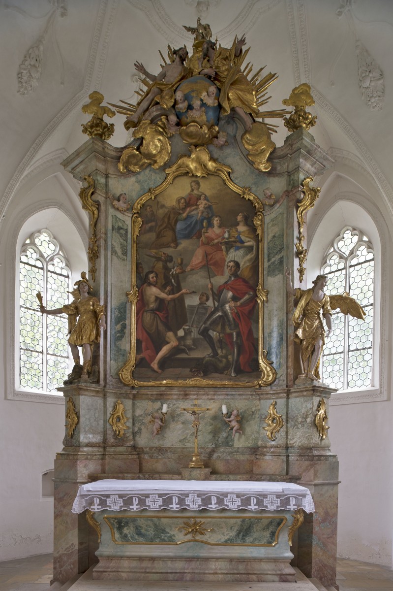 The altar for the chapel of Georg Konrad Sauer in the old church of St John Baptist, Munich-Solln photo Bavarian Office of Monuments and Sites Michael Forstner 04.2018