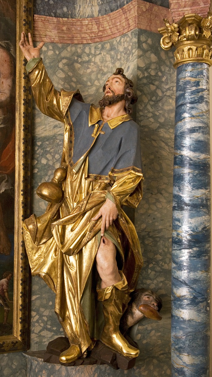 The sculpture of St Roch (Institute for the Protection of Cultural Heritage of Slovenia, photo by Valentin Benedik, 2018)