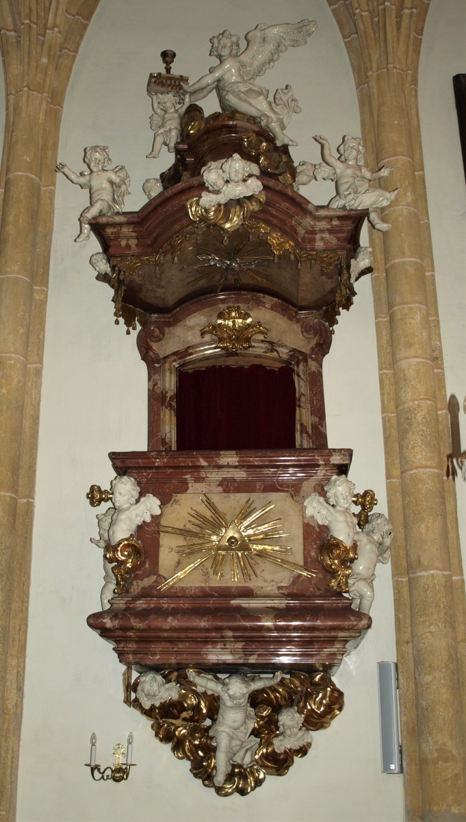 The pulpit of Bürgerspital church in Graz (photo by Anja Lindbichler, 2018)