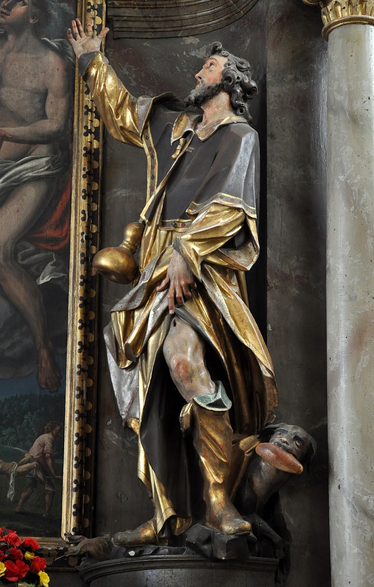 The sculpture of St Roch, before the restoration works (photo by Valentina Pavlič, 2016)