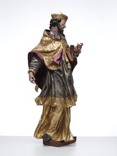 The sculpture of St John of Nepomuk, Universalmuseum Joanneum, Alte Galerie (photo by Nicolas Lackner, Universalmuseum Joanneum, Graz, 2018)