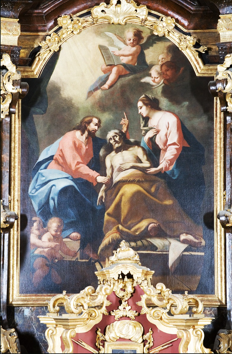 The painting of the Death of St Joseph, attributed to Valentin Metzinger (Institute for the Protection of Cultural Heritage of Slovenia, photo by Valentin Benedik, 2018)