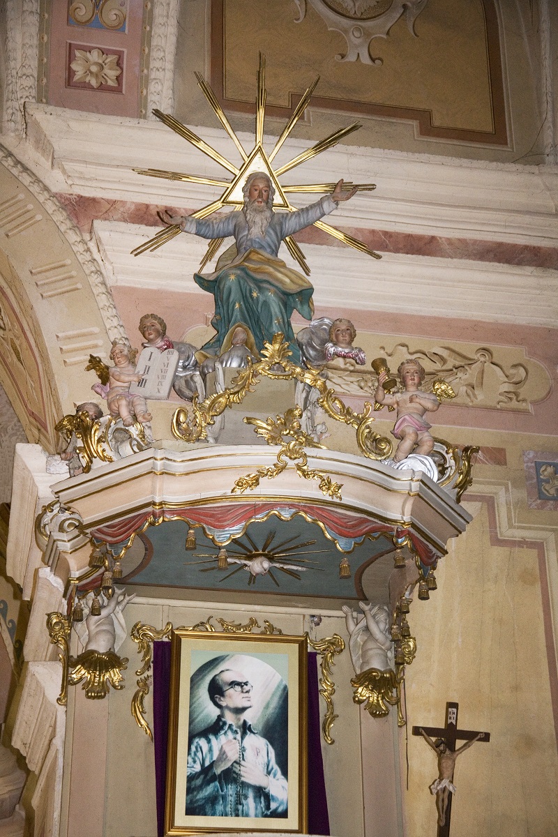The roof of the pulpit of the Parish Church of St Hemma of Gurk in Sveta Ema, detail (Institute for the Protection of Cultural Heritage of Slovenia, photo by Valentin Benedik, 2018)